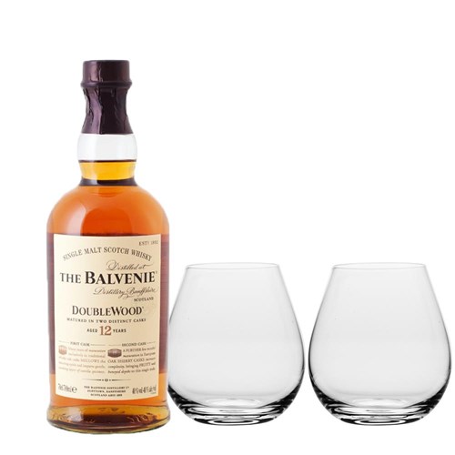 Balvenie 12 Year Old DoubleWood Whisky And Crystal Classic Collection Tumblers